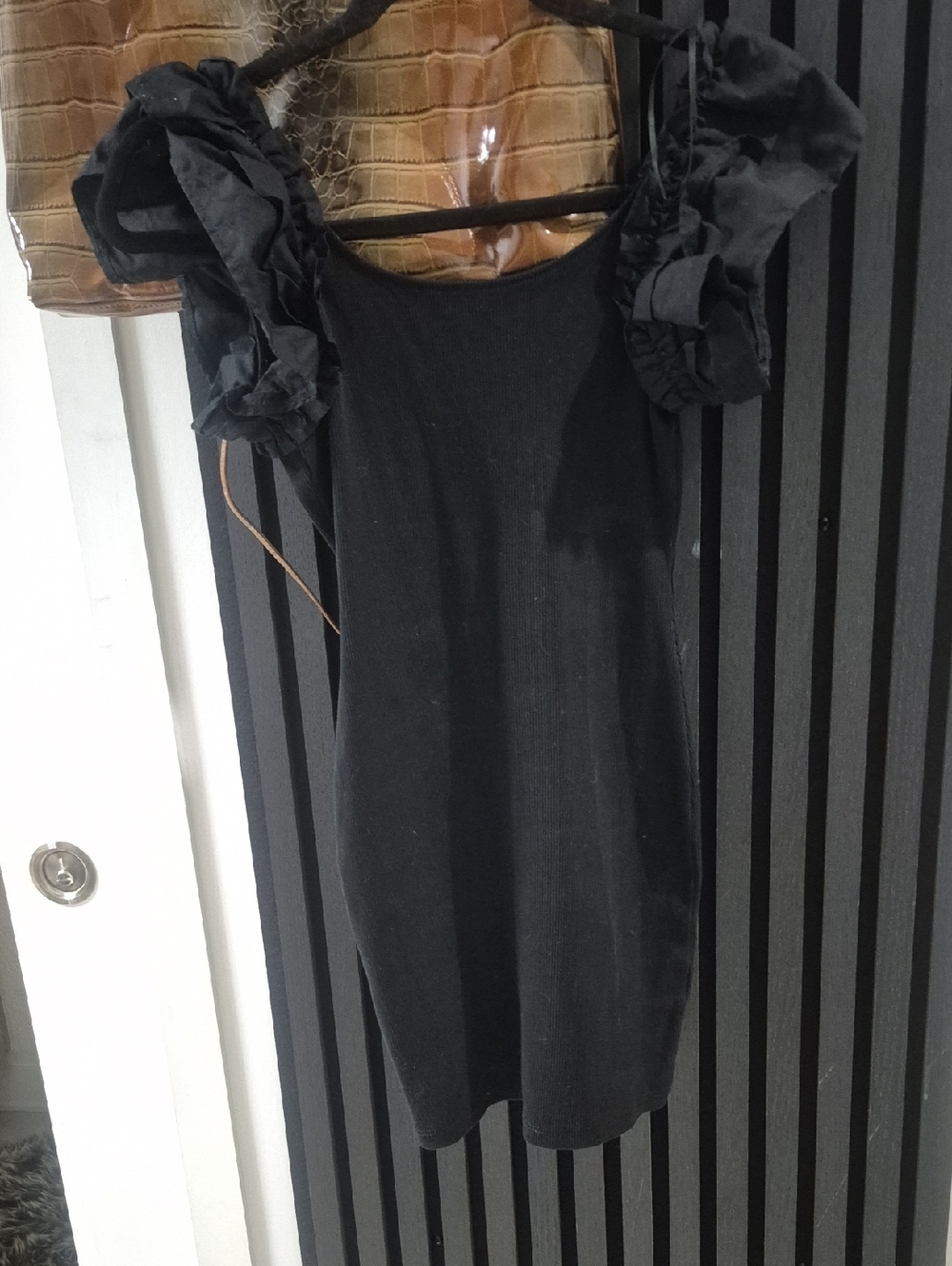 H&M Black Puff-Sleeve Mini Dress